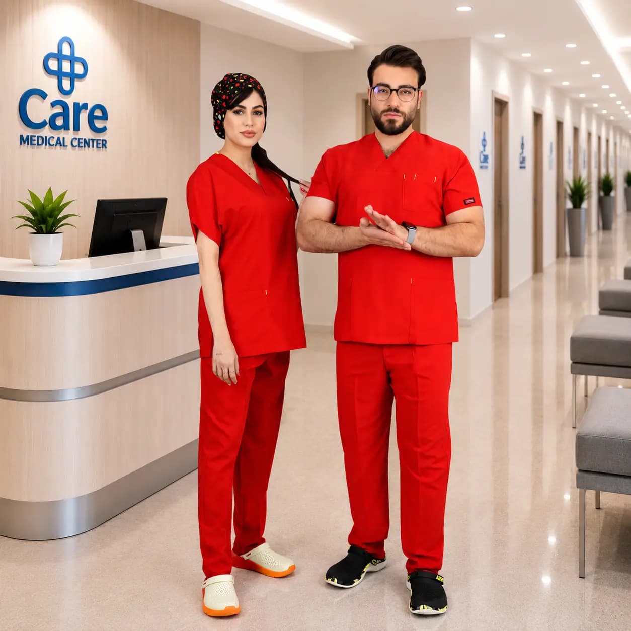 اسکراب شلوار برند سینوهه مدل (U-flex) قرمز