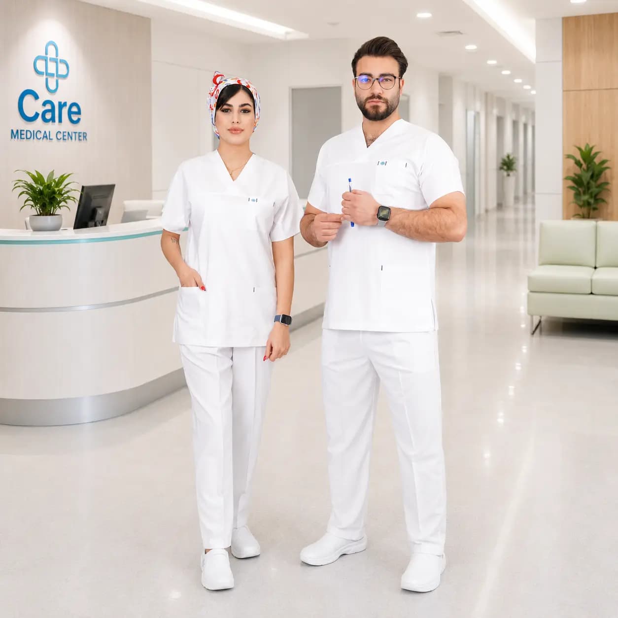 اسکراب شلوار برند سینوهه مدل (U-flex) سفید