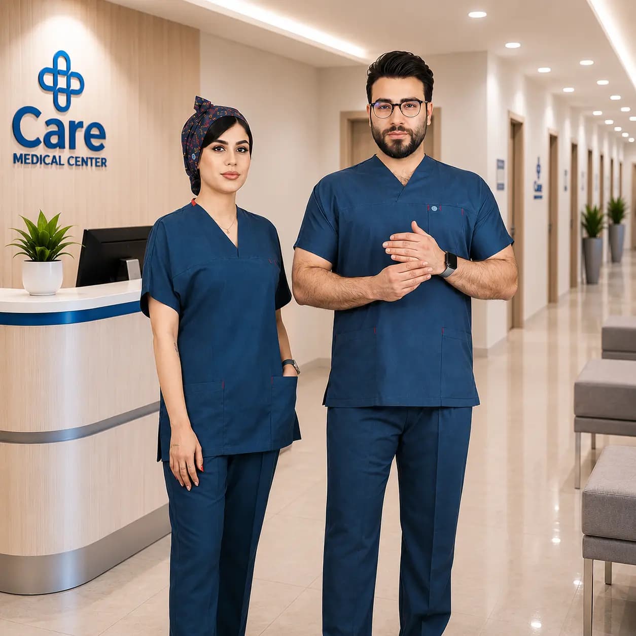 اسکراب شلوار برند سینوهه مدل (U-flex) سبز جین