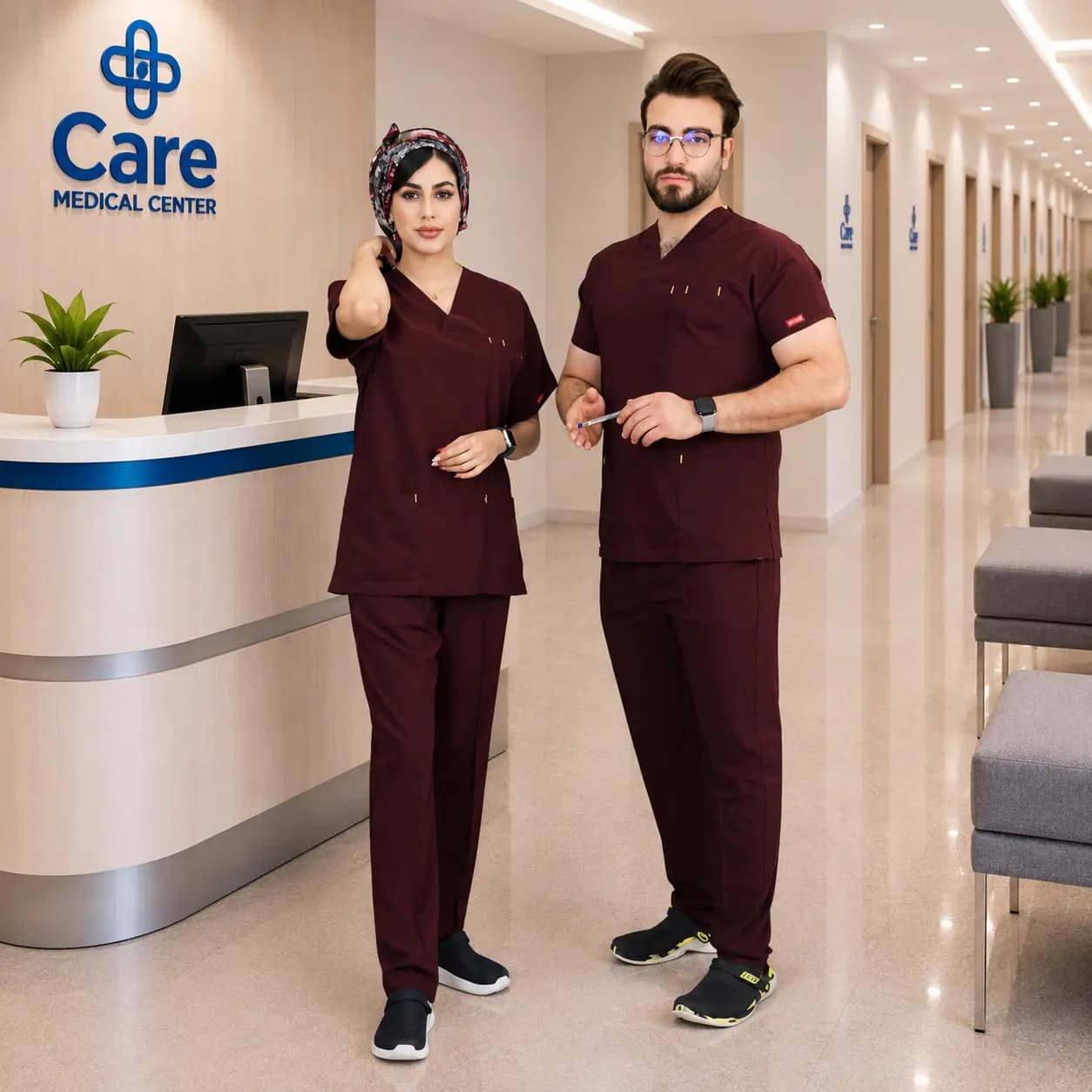اسکراب شلوار برند سینوهه مدل (U-flex) زرشکی