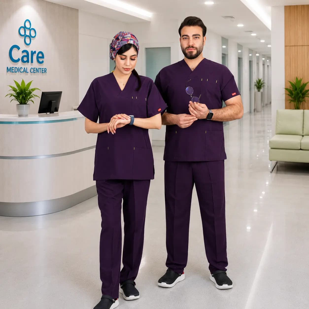 اسکراب شلوار برند سینوهه مدل (U-flex) بنفش