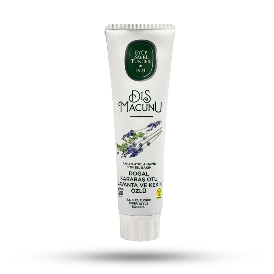 خمیر دندان ارگانیک ایوب صبری حاوی عصاره اسطوخودوس و آویشن 90 میل