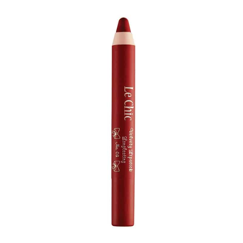 رژلب مدادی لچیک LeChic مدل Velvety Lipstick کد 03 — تصویر ۲