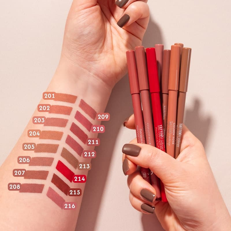 خط لب گلدن رز مدل Tattoo Lipliner کد 204 — تصویر ۳