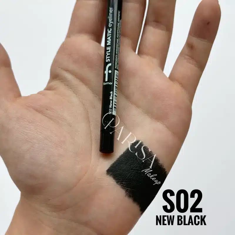 مداد چشم پیچی فلورمار flormar مدل Style Matic Eyeliner کد S02(رنگ New Black)