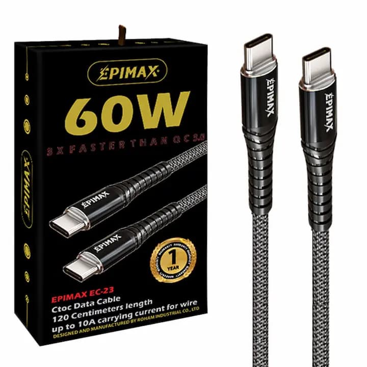 کابل پاوربانک دو سر تایپ سی EPIMAX EC-23 25CM