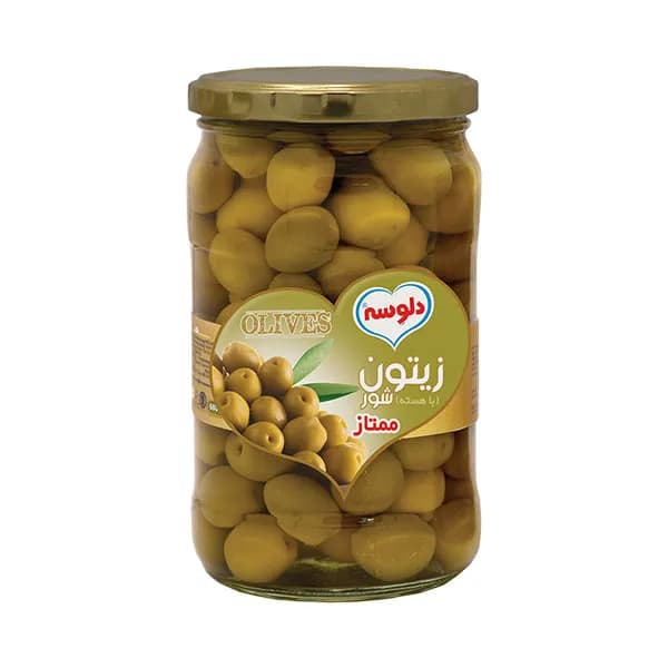 زيتون شور ممتاز 680 گرمي دلوسه