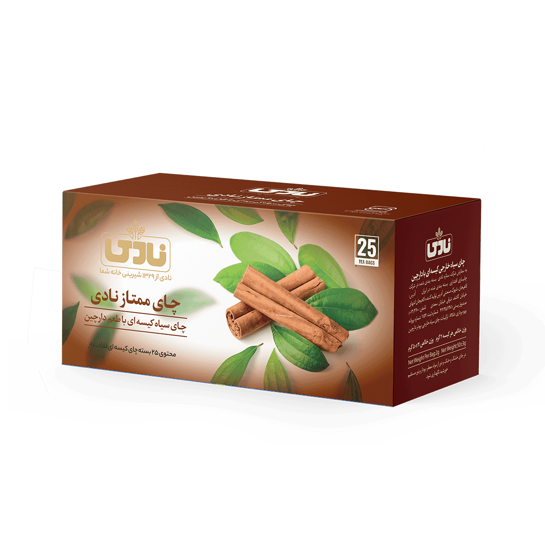 چای کیسه ای نادی با طعم دارچین بسته ۲۵ عددی