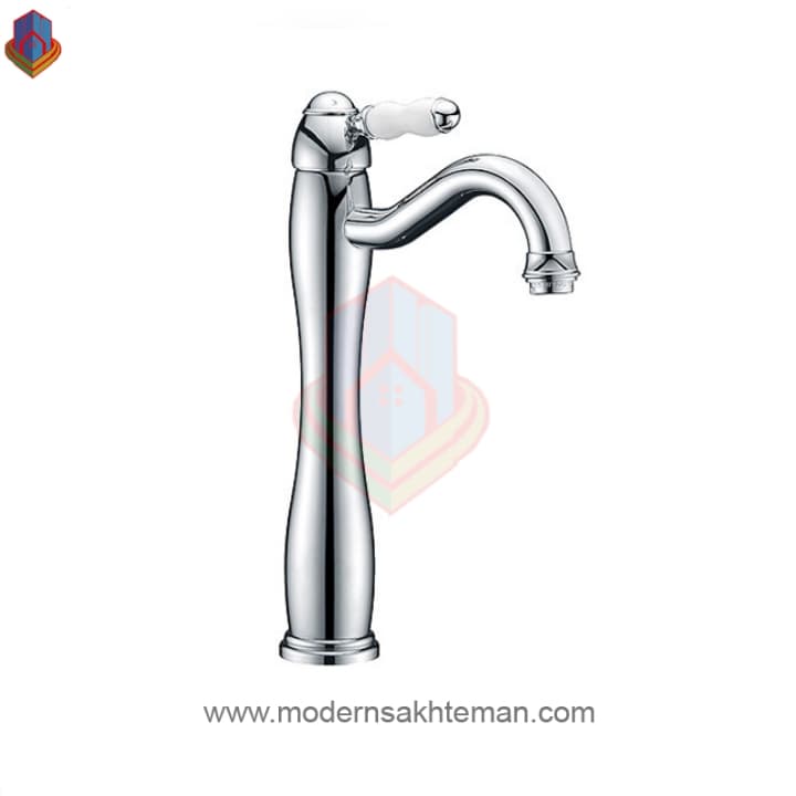 شیر روشویی پایه بلند موست مدل رنسانس کروم