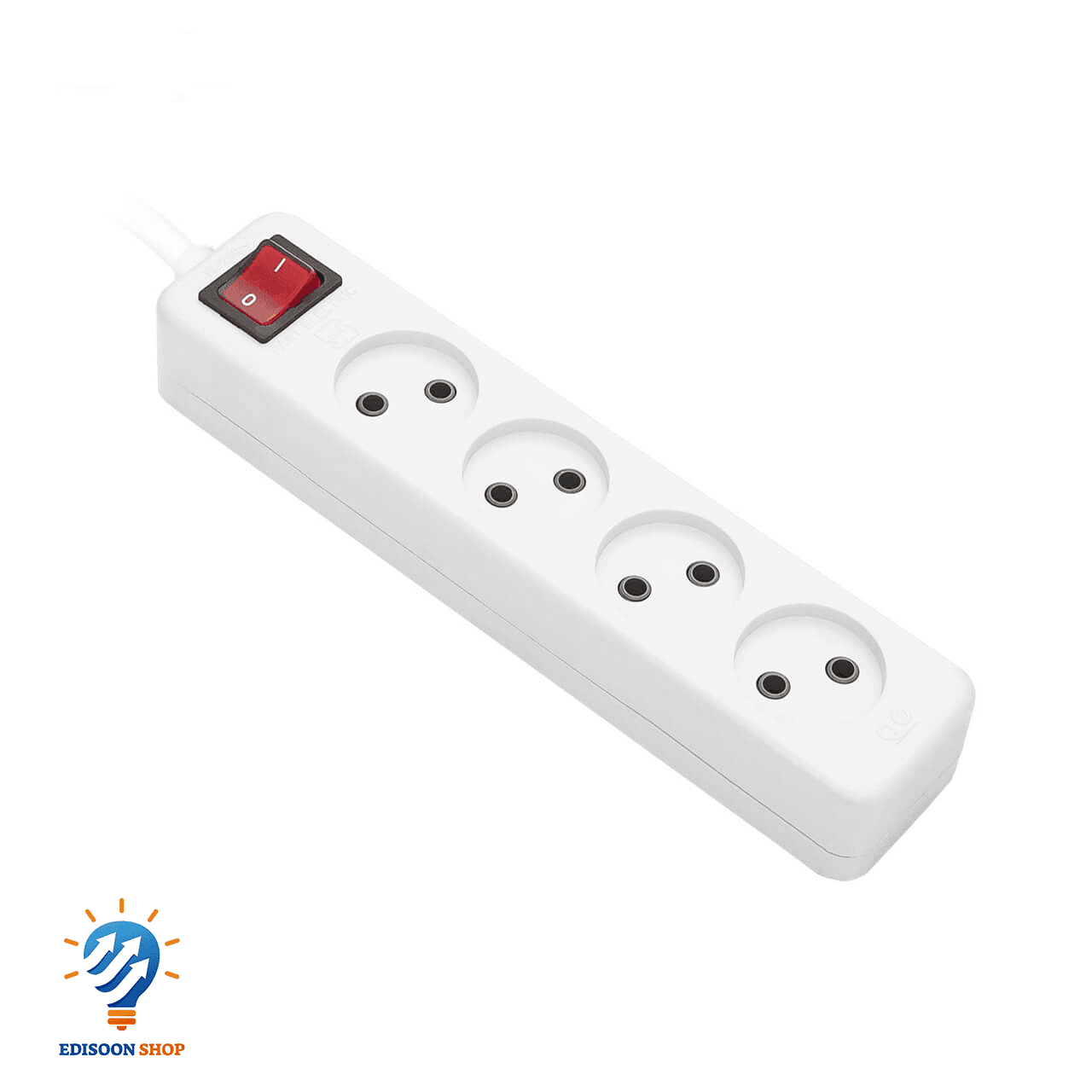 4 خانه بدون ارت با کلید با کابل 1/8 متری پارت الکتریک