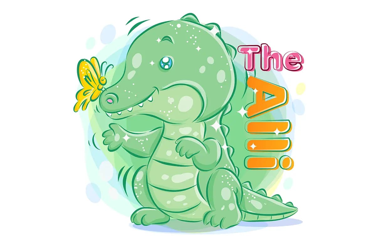 وکتور حیوانات کودکانه و کارتونی فانتزی و بامزه — تصویر ۴
