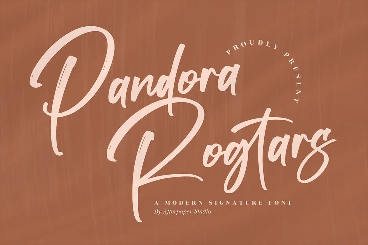 فونت انگلیسی شیک و زیبای Pandora Rogtars