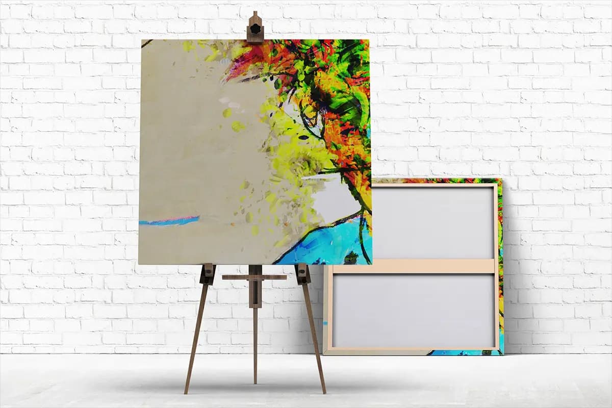 موکاپ بوم نقاشی با پایه