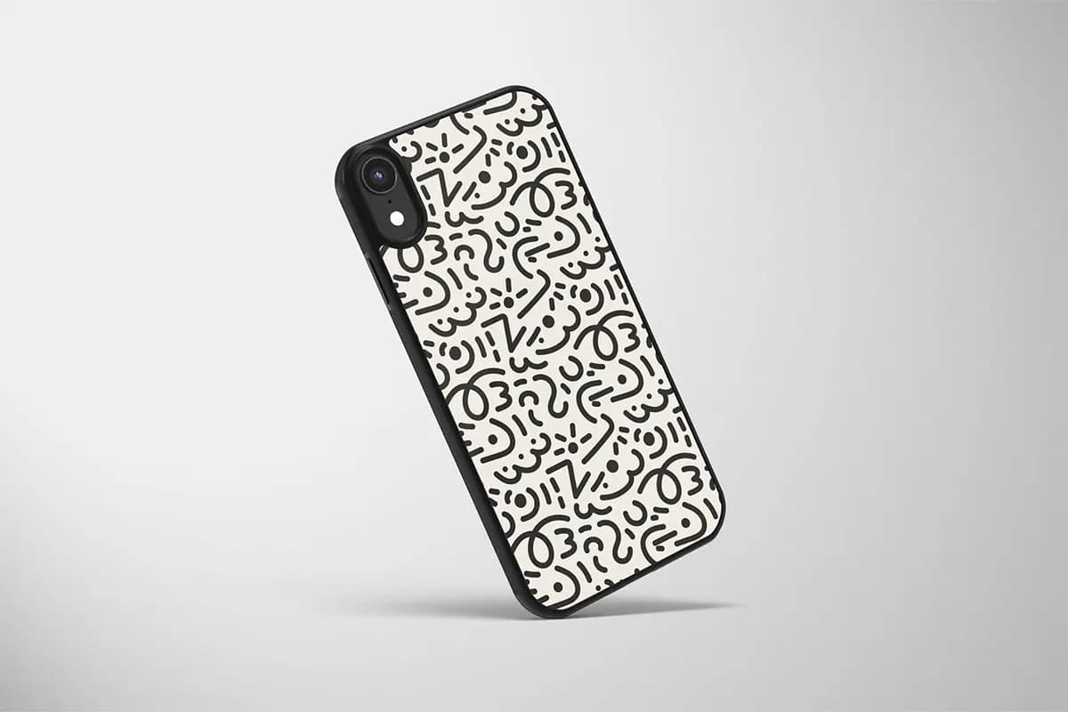 پترن وکتور دودل زغالی بدون درز — تصویر ۴