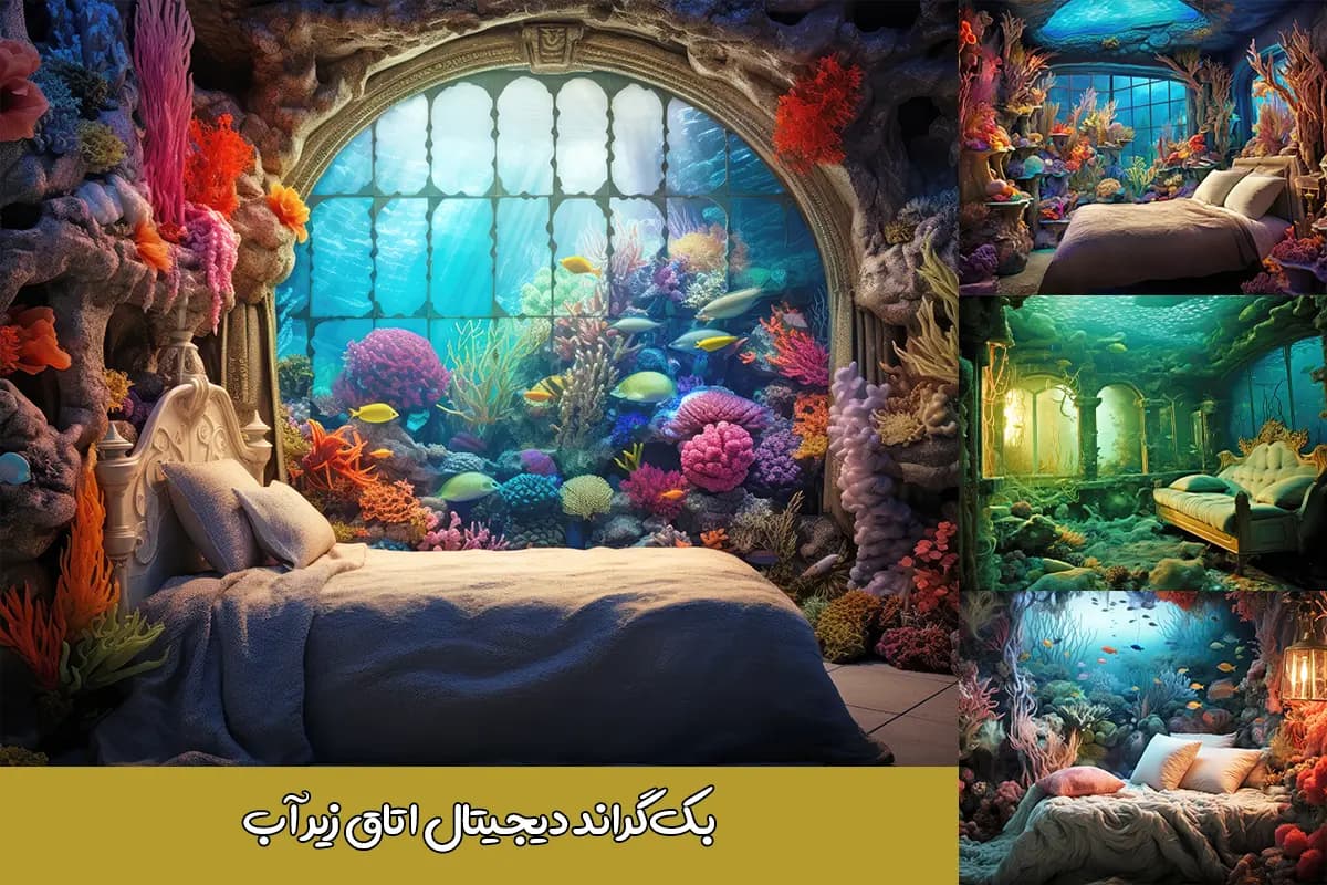 بک‌ گراند اتاق خواب زیر آب