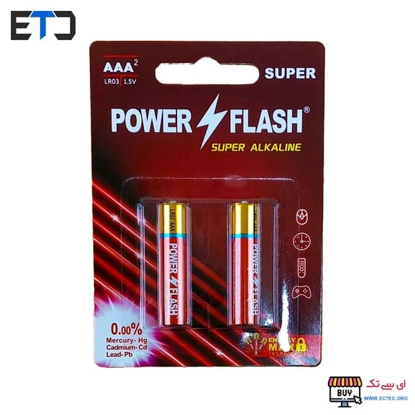باتری نیم قلمی کارتی سوپر آلکالاین پاور فلش POWER FLASH — تصویر ۲