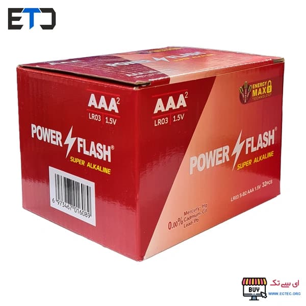 باتری نیم قلمی کارتی سوپر آلکالاین پاور فلش POWER FLASH — تصویر ۳