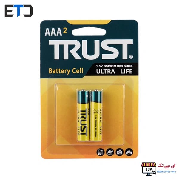 باتری قلمی کارتی دوتایی مدل ULTRA LIFE تراست TRUST