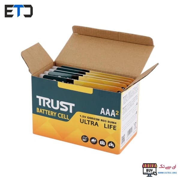 باتری نیم قلمی کارتی دوتایی مدل ULTRA LIFE تراست TRUST — تصویر ۴