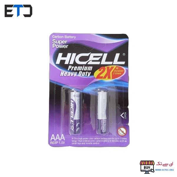 باتری نیم قلمی کارتی هایسل HICELL مدل SUPER POWER — تصویر ۲