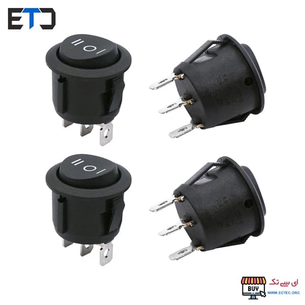 کلید راکر سه حالته گرد 3 پایه متوسط KCD1-105 — تصویر ۵