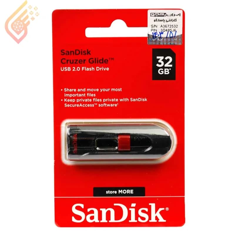 فلش مموری ۳۲ گیگ سن دیسک مدل SanDisk Cruzer Glide CZ60 — تصویر ۲