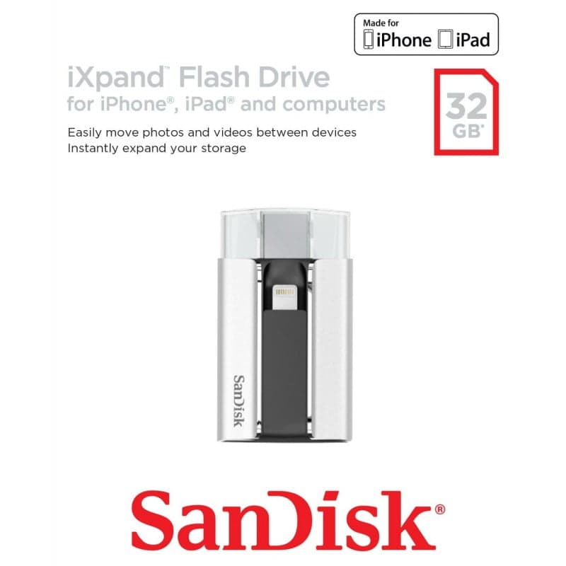 فلش مموری 32 گیگابایت SanDisk iXpand USB and Lightning — تصویر ۲