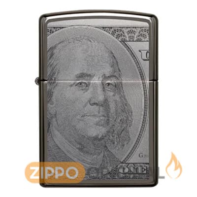 زیپو اصل کد 49025 طرح دلار
