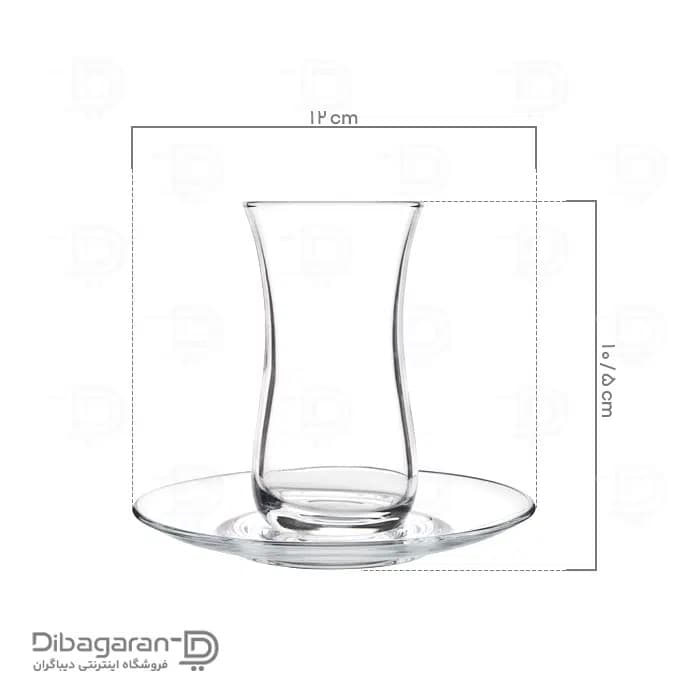 استکان نعلبکی کمر باریک پاشاباغچه مدل 96389 — تصویر ۵