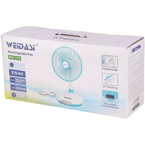 پنکه شارژی رومیزی ویداسی مدل WD-219 — تصویر ۶