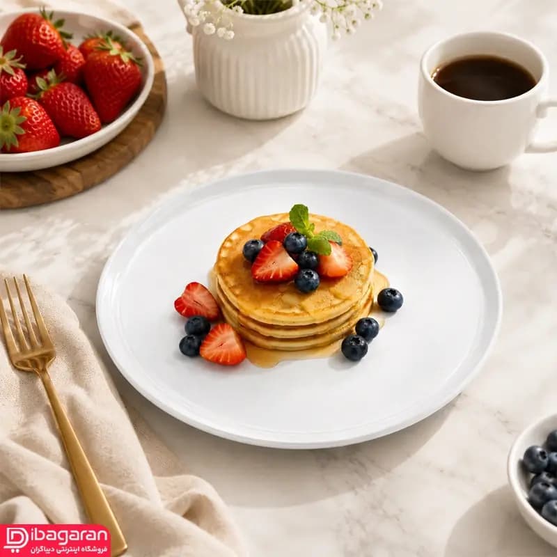 بشقاب تخت چینی زرین فرم اس سایز 21