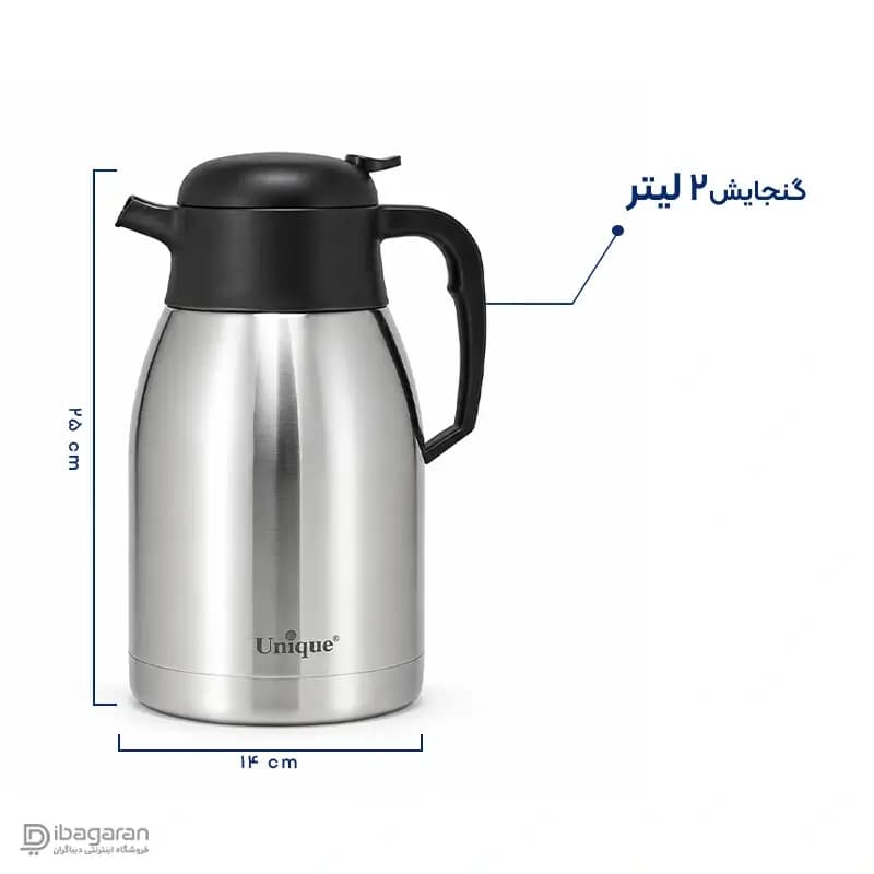 فلاسک استیل 2 لیتر یونیک مدل UN-1984 — تصویر ۲