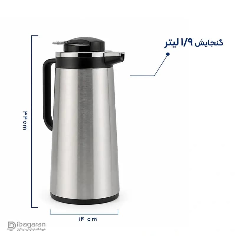 فلاسک یونیک 1.9 لیتر استیل مدل 1808-UN — تصویر ۲