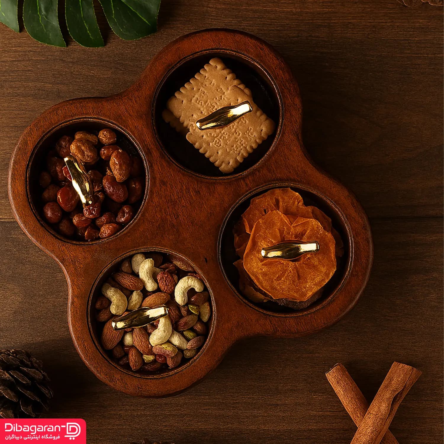 اردو خوری چوبی ایندو وود مدل چهار خانه کد 9920/4 — تصویر ۵