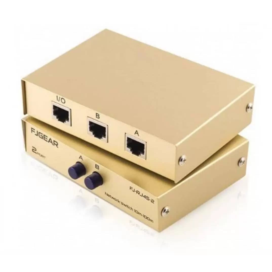 سوییچ 2 به 1 شبکه دستی FJGEAR مدل FJ-RJ45-2