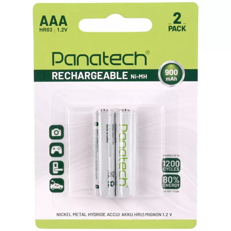 باتری نیم قلمی قابل شارژ 900mAh پاناتک مدل HR03