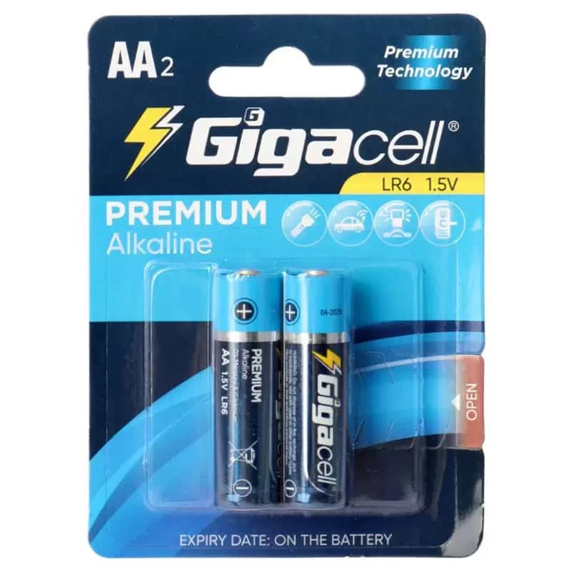 باتری دوتایی قلمی گیگاسل مدل Premium Alkaline LR03 1.5V AA