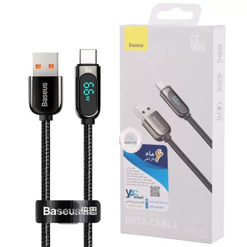 کابل تایپ سی فست شارژ باسئوس مدل CASX02010 6A 66W به طول ۲ متر اصل — تصویر ۵
