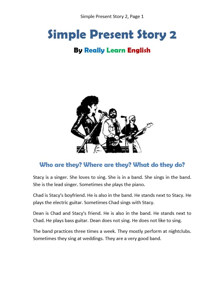کتاب simple-present-story-2 (داستان حال ساده ۲) نسخه انگلیسی PDF