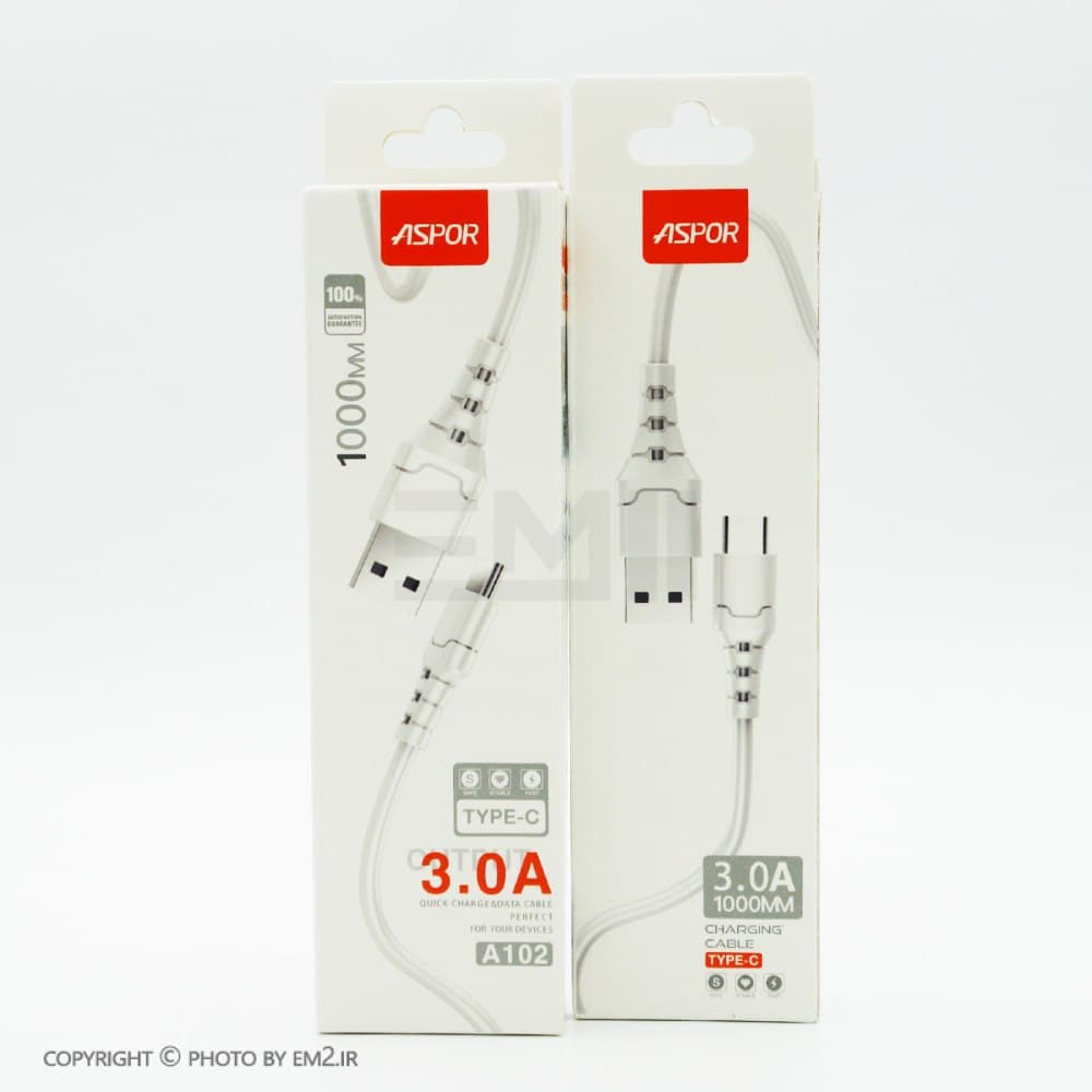 کابل Typec یک متری Aspor مدل A102 فست
