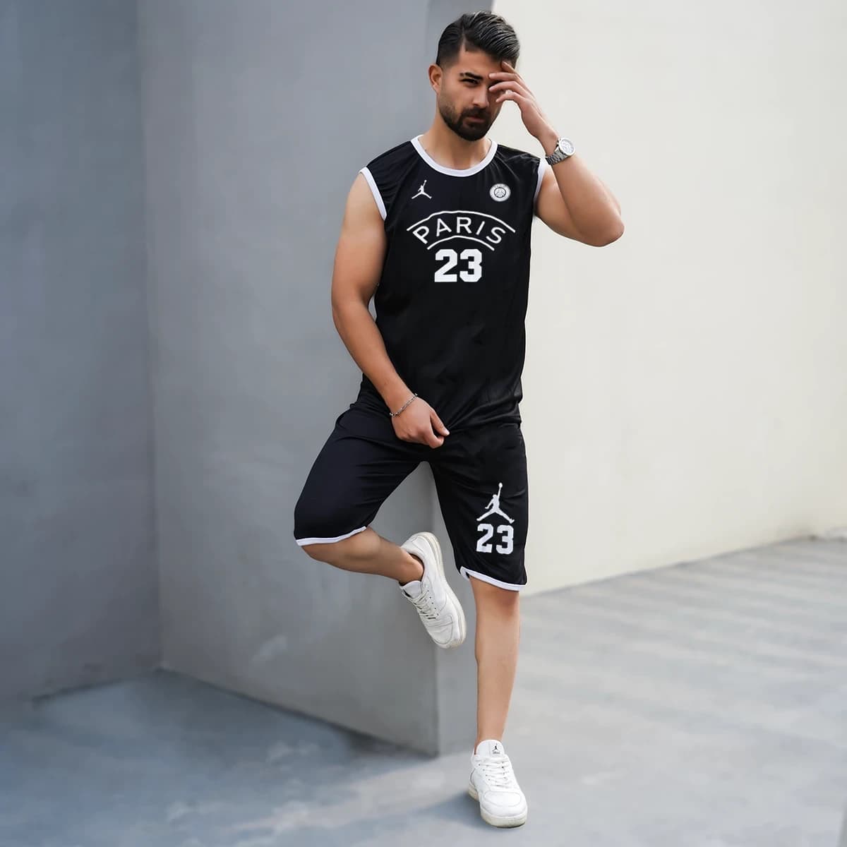 ست رکابی شلوارک مردانه مدلJordan 23 در 4 رنگ — تصویر ۷