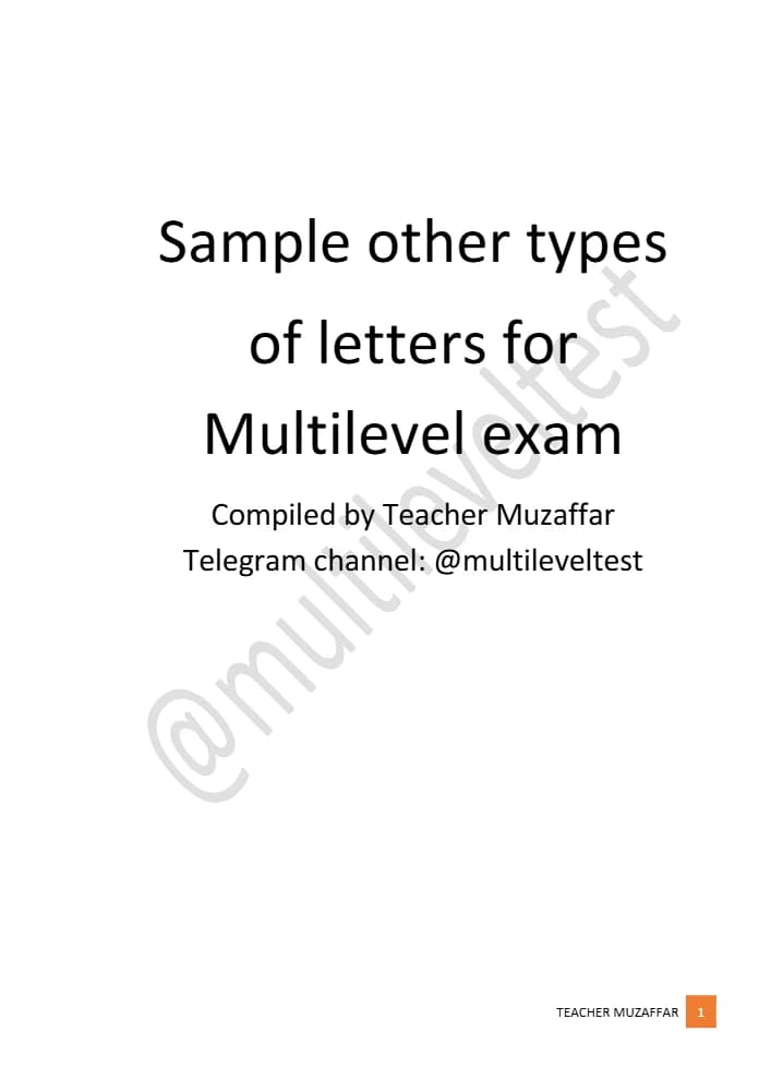 فایل Other Types of Letters (انواع دیگر نامه‌ها) نسخه انگلیسی PDF | گردآوری‌شده توسط استاد مظفر