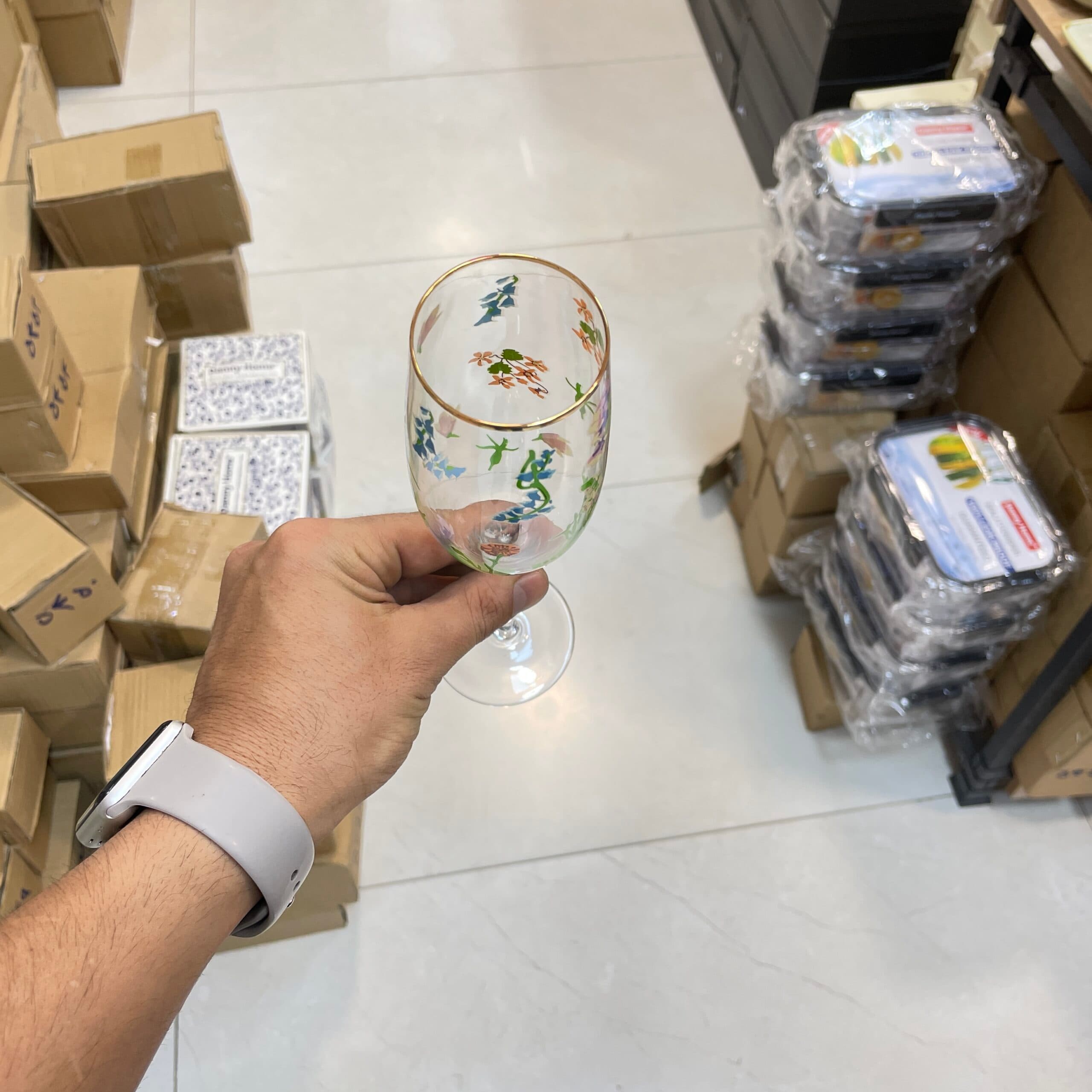 گیلاس خوری باریک ۲ عددی دنی هوم Dannyhome | لبه طلایی — تصویر ۵