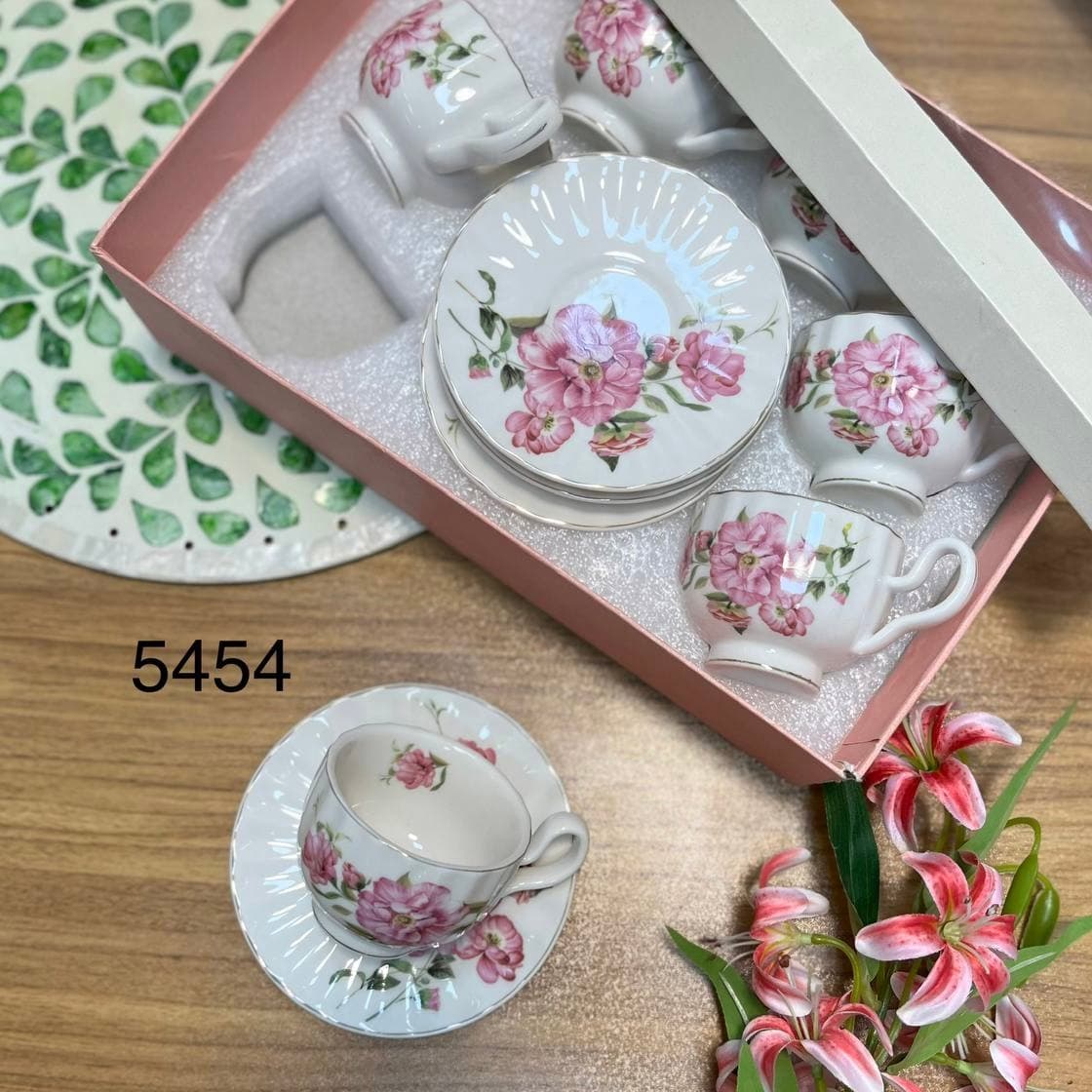 ست قهوهخوری گلدار ۱۲ پارچه ۶ نفره کد 5454 — تصویر ۴