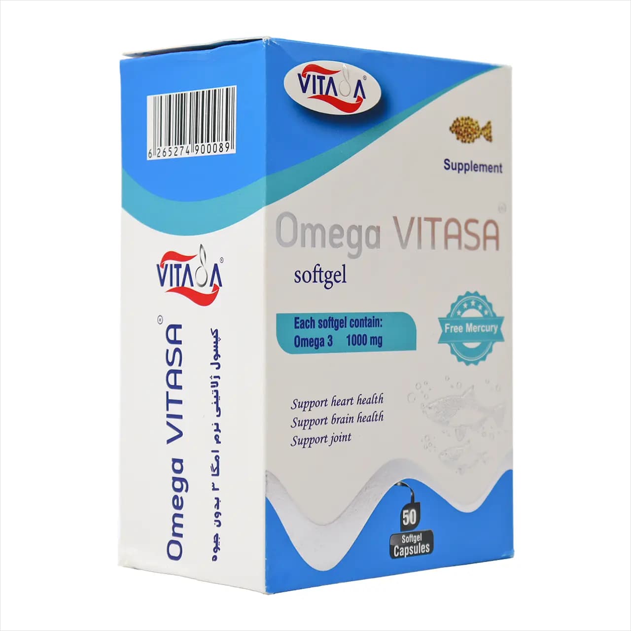 کپسول امگا 3 بدون جیوه ویتاسا 1000 میلی گرم