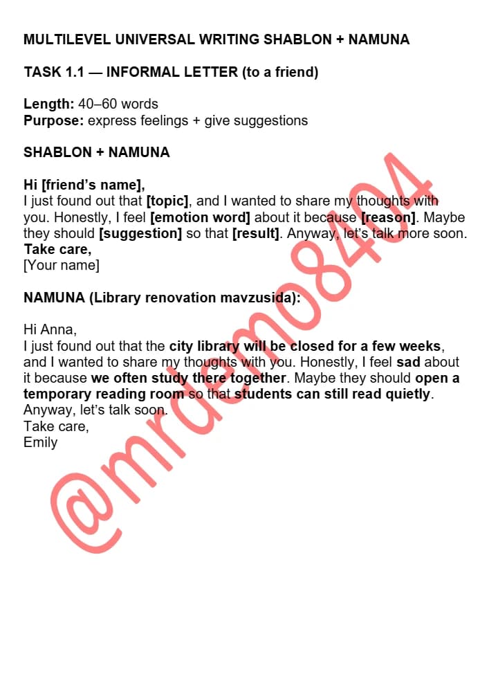 کتاب MULTILEVEL UNIVERSAL WRITING SHABLON (الگوی نوشتاری عمومی چند سطحی) نسخه انگلیسی PDF | نامشخص