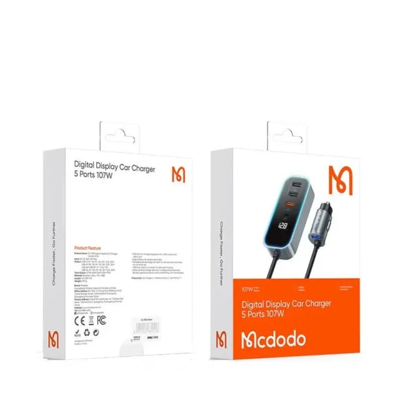 شارژر فندکی 5 پورت مک دودو مدل CC-1900 توان 107 وات — تصویر ۲