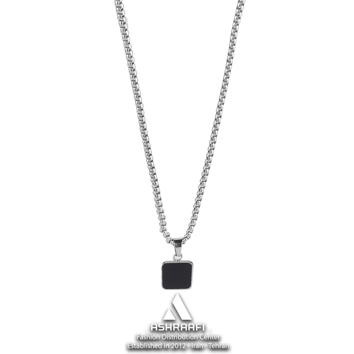 گردنبند مردانه نقره‌ای Square Silver Necklace-S