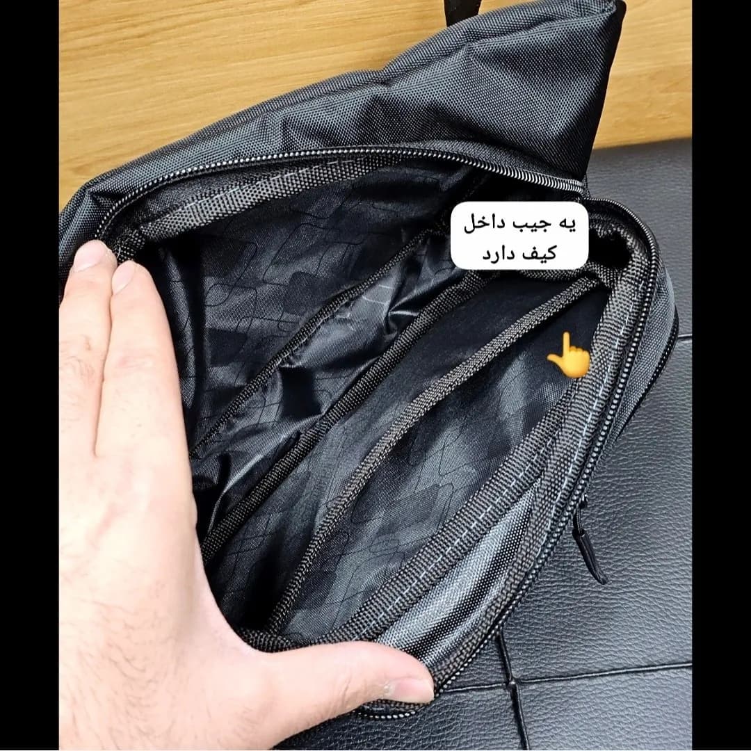 کیف کمری بادی بگ پارچه ریپس ضدآب مدل 2 خانه جادار — تصویر ۳