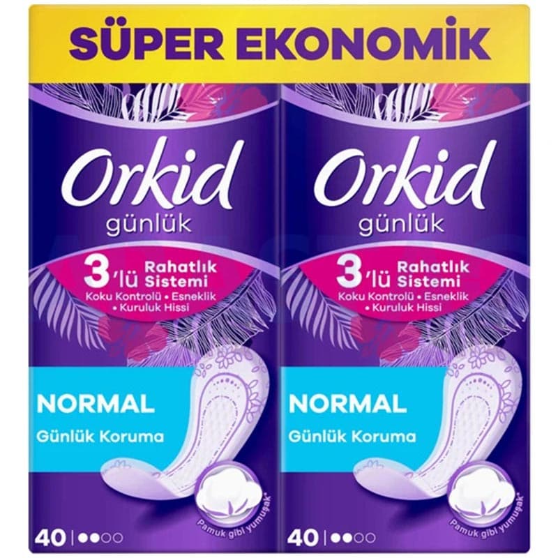 پد روزانه سایز NORMAL ارکید Orkid سوپر اقتصادی بسته 80 عددی
